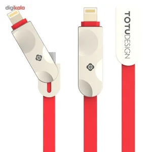 کابل لایتنینگ و microUSB توتو مدل Joe 2 In 1 به طول 1.2 متر
