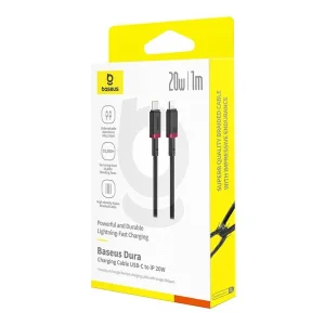 کابل تبدیل USB-C به لایتنینگ بیسوس مدل Dura Series 20W طول 2 متر