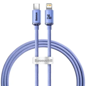 کابل تبدیل USB-C به لایتنینگ باسئوس مدل Crystal Shine Series طول 1.2 متر