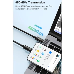 کابل تبدیل USB-C باسئوس مدل (TUNGSTEN GOLD (240W طول 3 متر