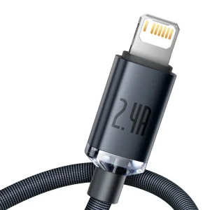 کابل تبدیل USB به لایتنینگ باسئوس مدل Crystal Shine طول 1.2 متر