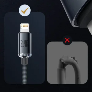 کابل تبدیل USB به لایتنینگ باسئوس مدل Crystal Shine طول 1.2 متر