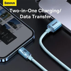 کابل تبدیل USB به لایتنینگ باسئوس مدل Crystal Shine طول 1.2 متر