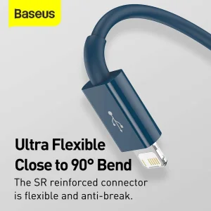 کابل تبدیل USB به لایتنینگ / USB -C / Micro USB باسئوس مدل U-CLM طول 1.2 متر