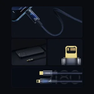 کابل تبدیل USB-C به لایتنینگ باسئوس مدل Explorer Series  طول 1 متر
