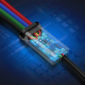 کابل تبدیل USB به لایتنینگ/USB-C/microUSB باسئوس مدل Rapid Series CA1T4-A01 طول 1.2 متر
