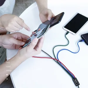 کابل تبدیل USB به لایتنینگ/USB-C/microUSB باسئوس مدل Rapid Series CA1T4-A01 طول 1.2 متر