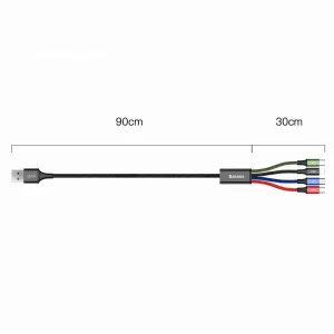 کابل تبدیل USB به لایتنینگ/USB-C/microUSB باسئوس مدل Rapid Series CA1T4-A01 طول 1.2 متر