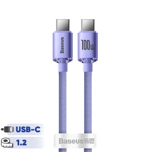 کابل USB-C باسئوس مدل Crystal Shine 100W طول 1.2 متر