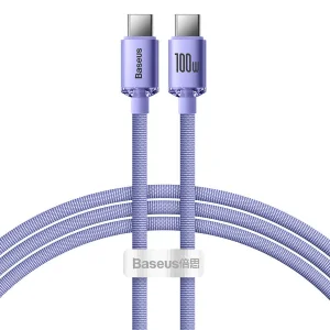 کابل USB-C باسئوس مدل Crystal Shine 100W طول 1.2 متر