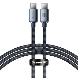 کابل USB-C باسئوس مدل Crystal Shine 100W طول 1.2 متر
