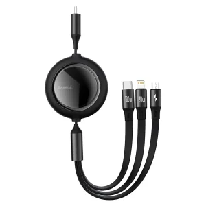 کابل تبدیل USB-C به USB-C/microUSB/لایتنینگ باسئوس مدل CAMLC-AMJ طول 1.2 متر