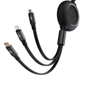 کابل تبدیل USB-C به USB-C/microUSB/لایتنینگ باسئوس مدل CAMLC-AMJ طول 1.2 متر
