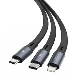کابل تبدیل USB-C به USB-C/microUSB/لایتنینگ باسئوس مدل CAMLC-AMJ طول 1.2 متر