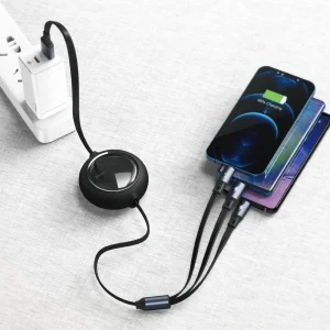 کابل تبدیل USB-C به USB-C/microUSB/لایتنینگ باسئوس مدل CAMLC-AMJ طول 1.2 متر