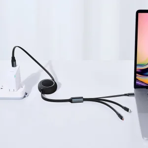 کابل تبدیل USB-C به USB-C/microUSB/لایتنینگ باسئوس مدل CAMLC-AMJ طول 1.2 متر