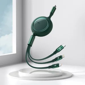 کابل تبدیل USB-C به USB-C/microUSB/لایتنینگ باسئوس مدل CAMLC-AMJ طول 1.2 متر