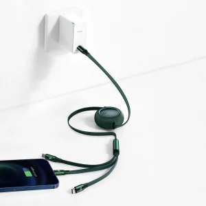 کابل تبدیل USB-C به USB-C/microUSB/لایتنینگ باسئوس مدل CAMLC-AMJ طول 1.2 متر