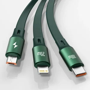 کابل تبدیل USB-C به USB-C/microUSB/لایتنینگ باسئوس مدل CAMLC-AMJ طول 1.2 متر