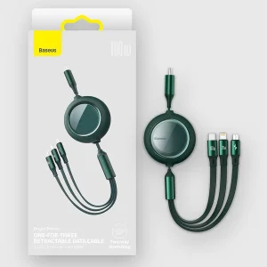کابل تبدیل USB-C به USB-C/microUSB/لایتنینگ باسئوس مدل CAMLC-AMJ طول 1.2 متر