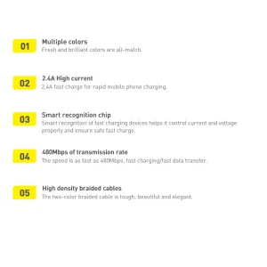 کابل تبدیل USB به USB-C باسئوس مدل CAJY0005 طول 2 متر