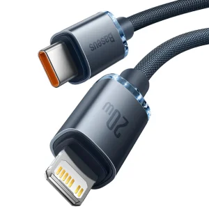 کابل تبدیل USB-C به لایتنینگ باسئوس مدل Crystal Shine Series طول 2 متر