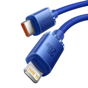 کابل تبدیل USB-C به لایتنینگ باسئوس مدل Crystal Shine Series طول 2 متر