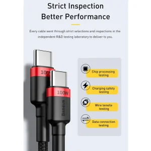 کابل USB-C باسئوس مدل Cafule PD 100W طول 2 متر