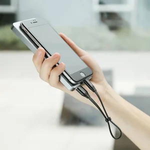 کابل تبدیل USB به لایتنینگ/MicroUSB باسئوس مدل Two-in-One طول 0.23 متر