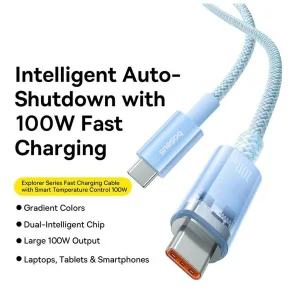کابل USB-C بیسوس مدل Explorer Series 100W CB000043 طول 2 متر