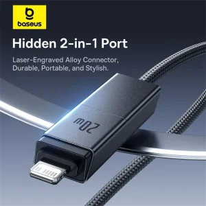 کابل تبدیل USB-C/USB به USB-C/لایتنیگ بیسوس مدل Versatile 60W طول 2 متر