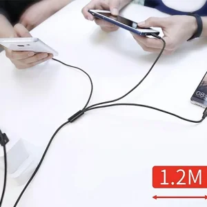 کابل تبدیل USB به لایتنینگ /MicroUSB/لایتنینگ باسئوس مدل CAMLL-SU09 طول 1.2 متر