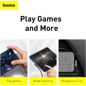 کابل تبدیل USB-C به لایتنینگ باسئوس مدل Legend Series Elbow Fast Charging 20W طول 2 متر