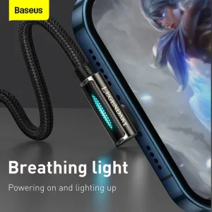 کابل تبدیل USB-C به لایتنینگ باسئوس مدل Legend Series Elbow Fast Charging 20W طول 2 متر