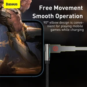 کابل تبدیل USB-C به لایتنینگ باسئوس مدل Legend Series Elbow Fast Charging 20W طول 2 متر