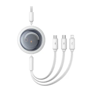کابل تبدیل USB به USB-C / microUSB / لایتنینگ باسئوس مدل Free2Draw 3.5A طول 1.1 متر