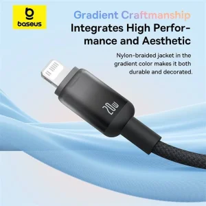 کابل تبدیل USB-C به لایتنینگ بیسوس مدل Discolor Series 20W طول 2 متر