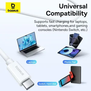 کابل USB-C بیسوس مدل Superior Series 2 240W طول 1 متر