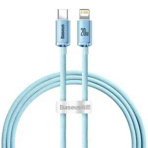 کابل USB-C به لایتنینگ باسئوس مدل Crystal Shine Series 20W طول 1.2 متر