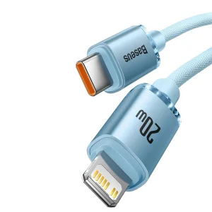 کابل USB-C به لایتنینگ باسئوس مدل Crystal Shine Series 20W طول 1.2 متر