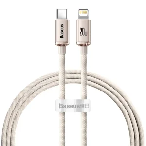 کابل USB-C به لایتنینگ باسئوس مدل Crystal Shine Series 20W طول 1.2 متر