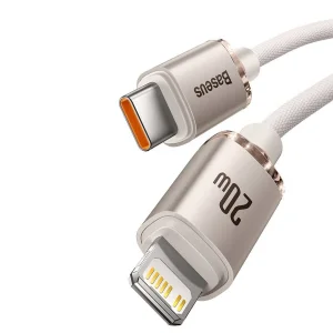 کابل USB-C به لایتنینگ باسئوس مدل Crystal Shine Series 20W طول 1.2 متر