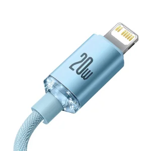 کابل USB-C به لایتنینگ باسئوس مدل Crystal Shine Series 20W طول 1.2 متر