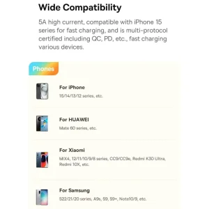 کابل تبدیل USB-C به USB-C بیسوس مدل Dynamic 3 Series 100W طول 2 متر