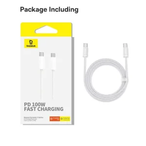 کابل تبدیل USB-C به USB-C بیسوس مدل Dynamic 3 Series 100W طول 2 متر
