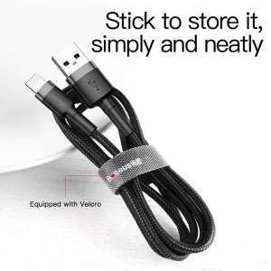 کابل USB به لایتنینگ باسئوس مدل RG1 gray 2A طول 3 متر