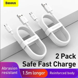 کابل تبدیل USB به USB-C باسئوس مدل Simple Wisdom 40W طول 1.5 متر بسته 2 عددی