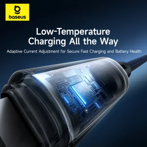 کابل تبدیل USB-C به لایتنینگ بیسوس مدل Lit Button-Control 20W طول 2 متر