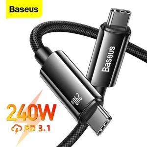 کابل تبدیل USB-C باسئوس مدل (TUNGSTEN GOLD  (240W طول 2 متر