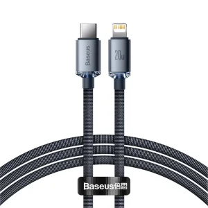 کابل تبدیل USB-C به لایتنینگ بیسوس مدل Crystal Shine طول 1.2 متر